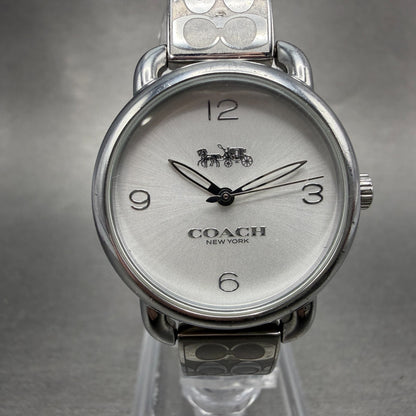 Coach Delancey Watch Women 28mm Silver Dial Steel Round  New Battery0