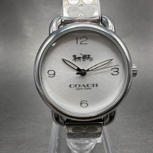 Coach Delancey Watch Women 28mm Silver Dial Steel Round  New Battery0