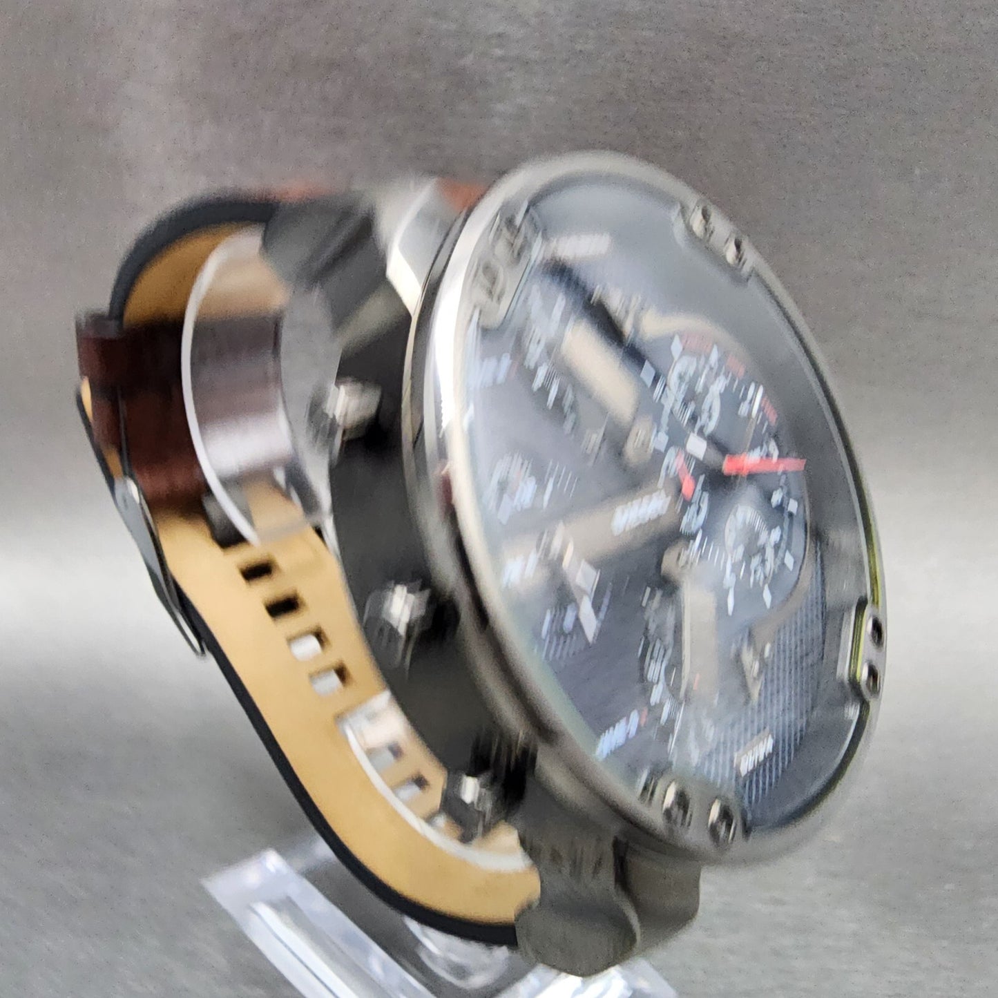Diesel Mr Daddy 2.0 Watch Men 57mm Blue Dial Gray Tone Round DZ 7314 New Battery3