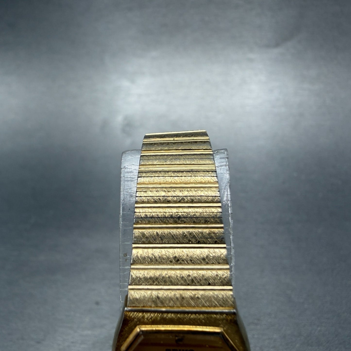 Seiko Watch Women 18mm Champagne Dial Gold Tone Rectangle 7320-5499 New Battery4