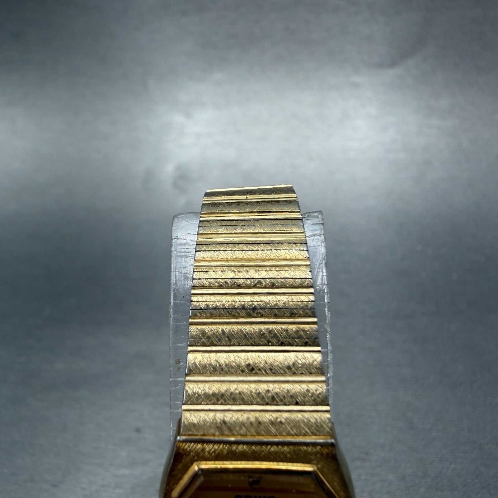 Seiko Watch Women 18mm Champagne Dial Gold Tone Rectangle 7320-5499 New Battery4