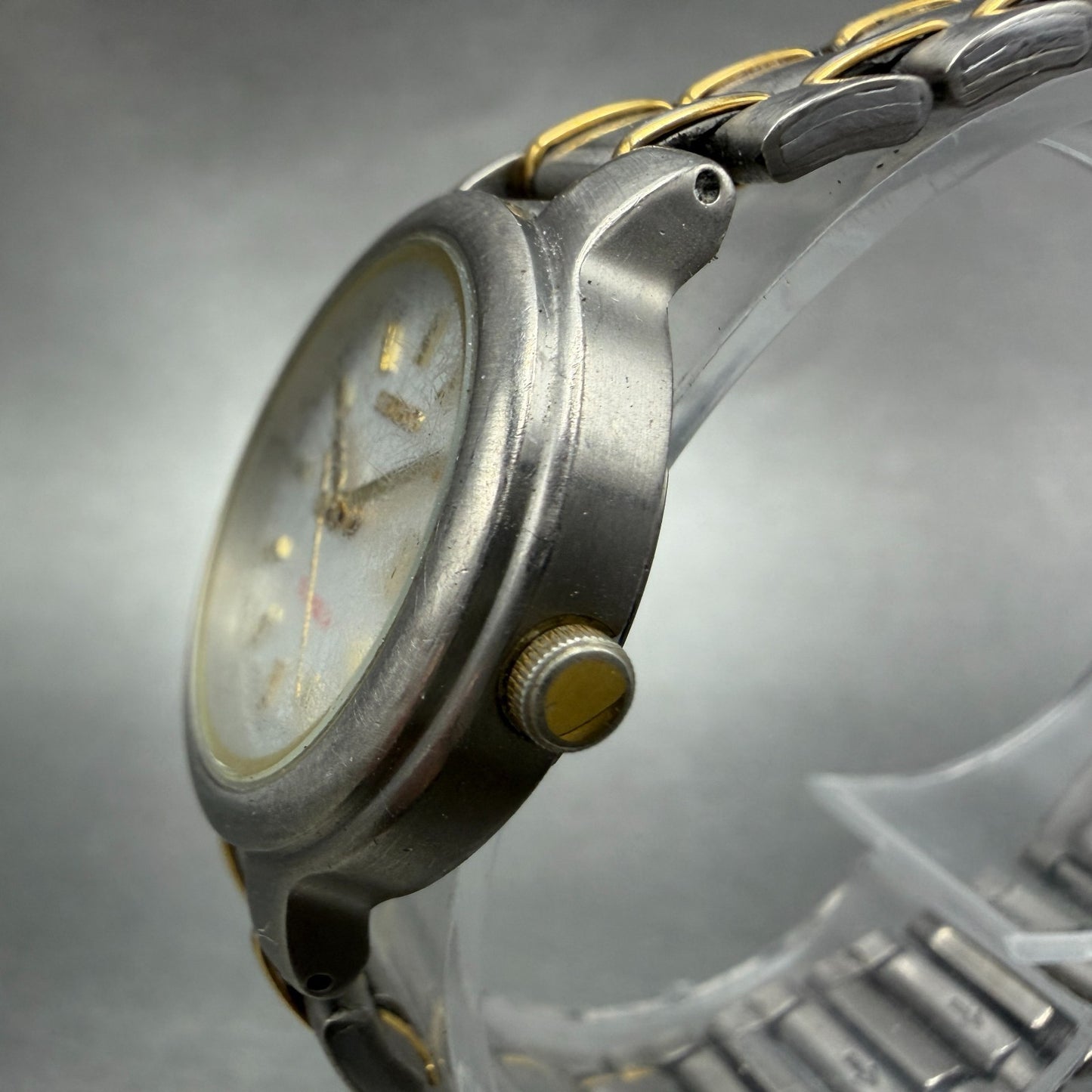 Seiko Watch Women 27mm Silver Dial Two Tone Titanium Date 7N82-0420 New Battery2