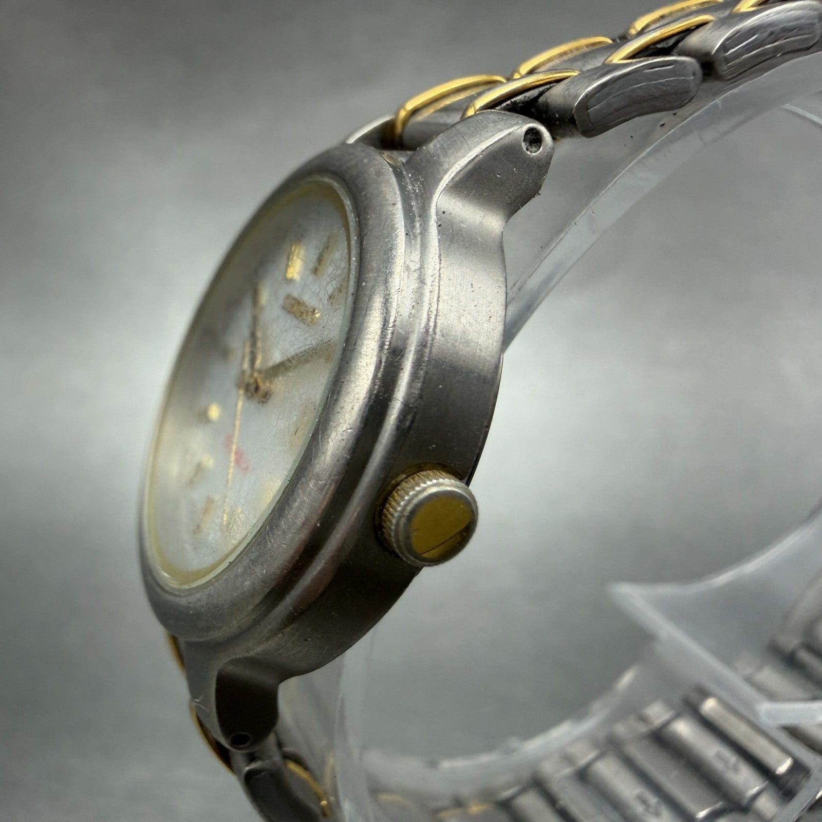 Seiko Watch Women 27mm Silver Dial Two Tone Titanium Date 7N82-0420 New Battery2