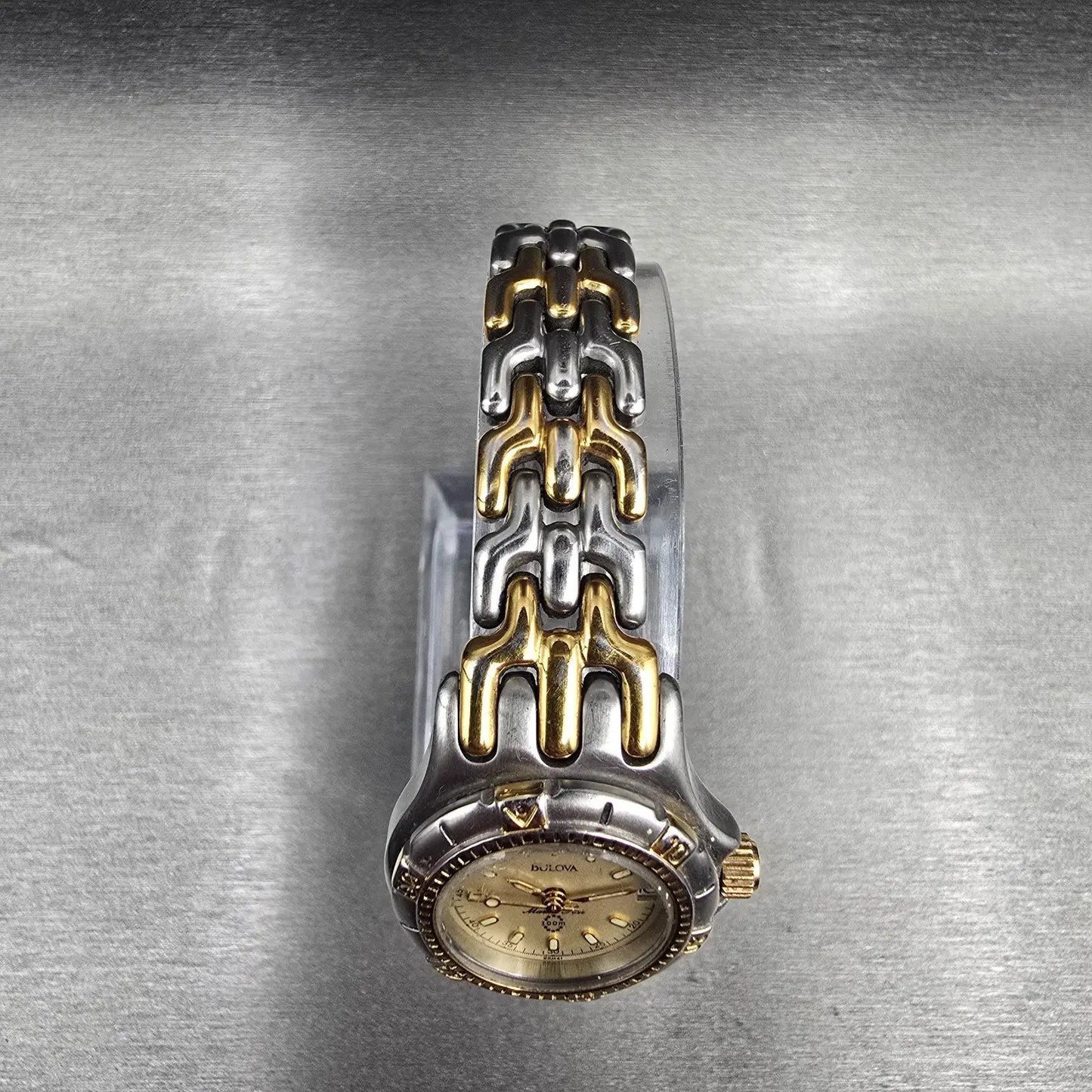 Bulova Marine Star Womens Watch 24mm Champagne Dial Two Tone Date 98M41 New Batt4