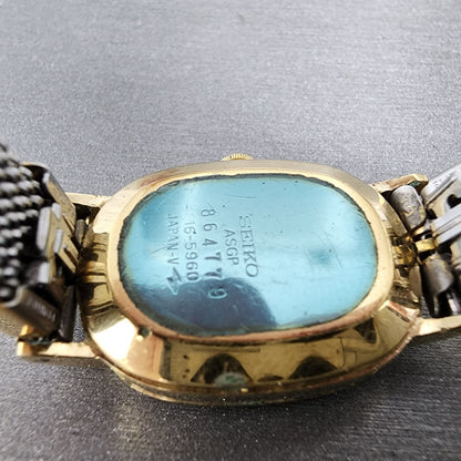 Seiko Watch Women 21mm Champagne Dial Gold Tone Oval 165960 New Battery9