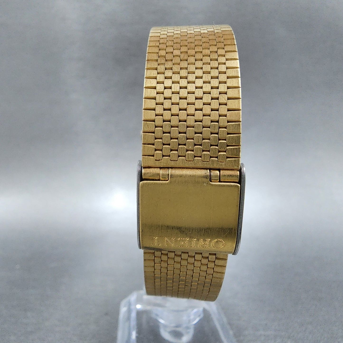 Orient VX Tank Watch men 27mm Black Dial Gold Tone Rectangle New Battery7