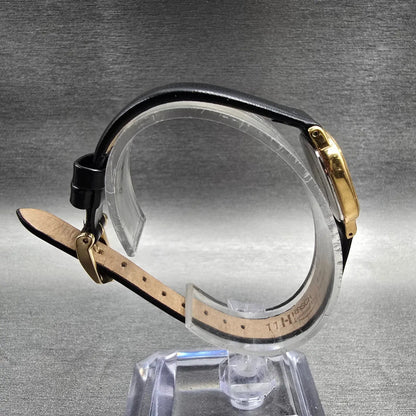 Seiko Watch Women 20mm Gold Dial Gold Tone Rectangle 2P20-5000 New Battery8