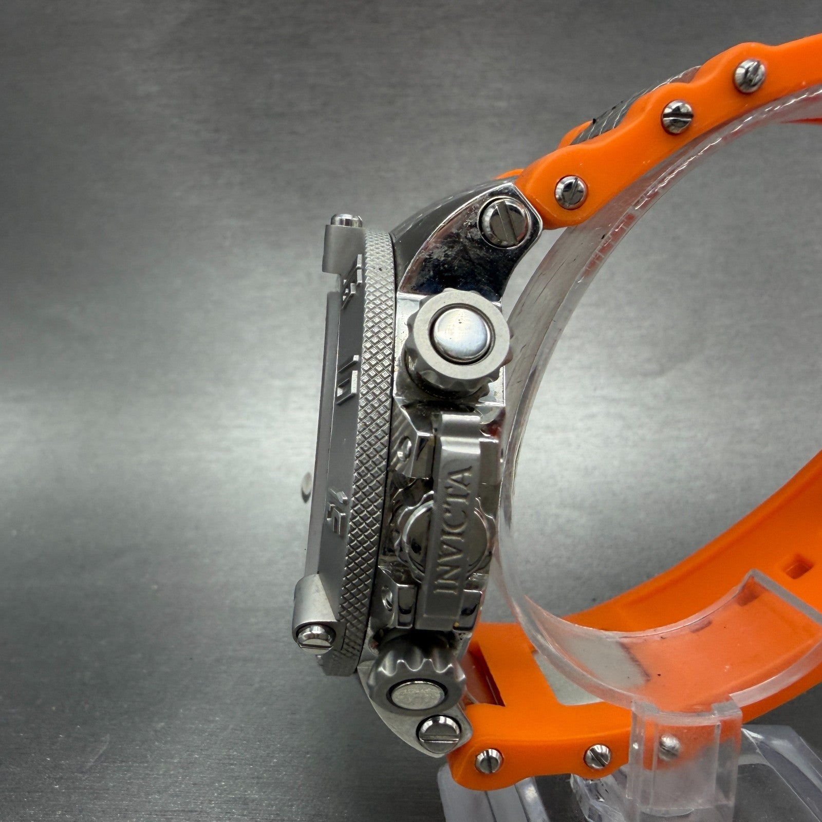 Invicta Sub Aqua Noma Chronograph Watch Men 50mm Orange Dial Steel 1378 New Batt2