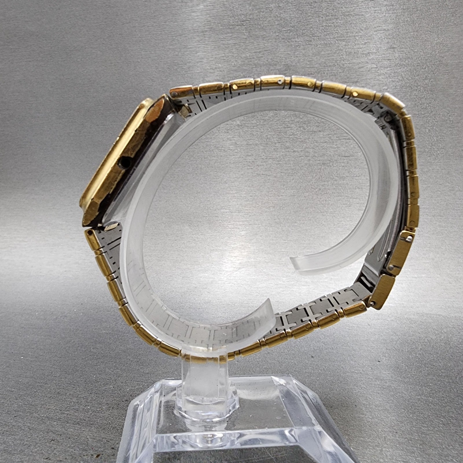 Tissot 125 Tank Watch Men 29mm Gold Dial Gold Tone Rectangle READ!!!!!! New Batt6