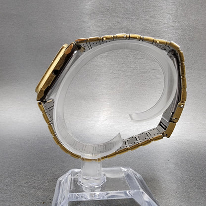 Tissot 125 Tank Watch Men 29mm Gold Dial Gold Tone Rectangle READ!!!!!! New Batt6