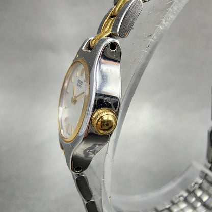 Seiko Watch Women 17mm Silver Dial Two Tone Oval 1F205B29 New Battery2