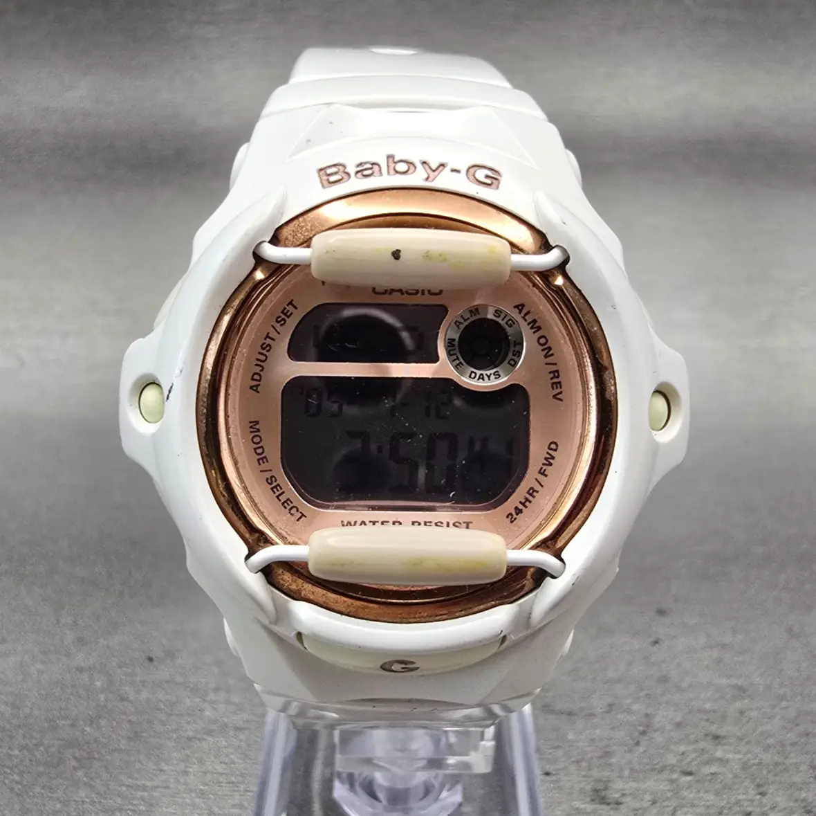 Casio Baby-G BG-169G Watch Women 43mm Rose Gold Dial White Chrono Alarm New Batt0