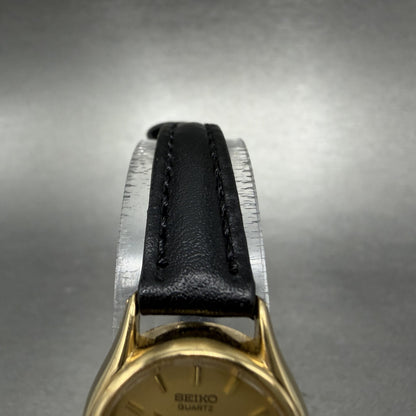 Seiko Watch Women 20mm Gold Dial Gold Tone Round 1N01-0E19 New Battery YFUYFU4