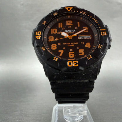 Casio Dive Watch Men 43mm Black Dial Black Orange Round MRW-200H New Battery5