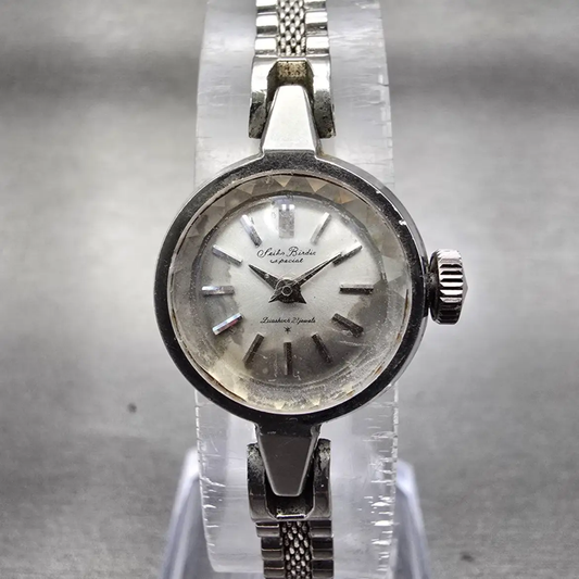 Seiko Birdie Special Watch Women 19mm Silver Dial Silver Tone Manual Wind VTG0