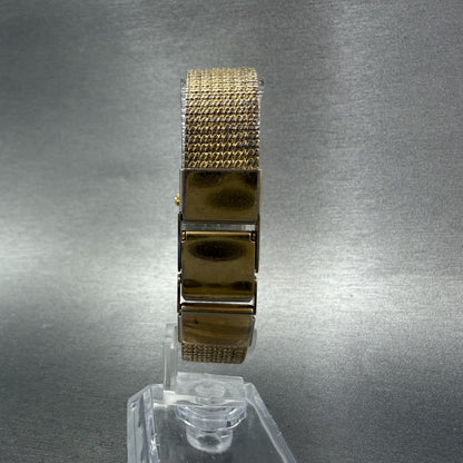 Bulova Tank Watch Women 16mm Black Dial Gold Tone Rectangle P8 New Battery7