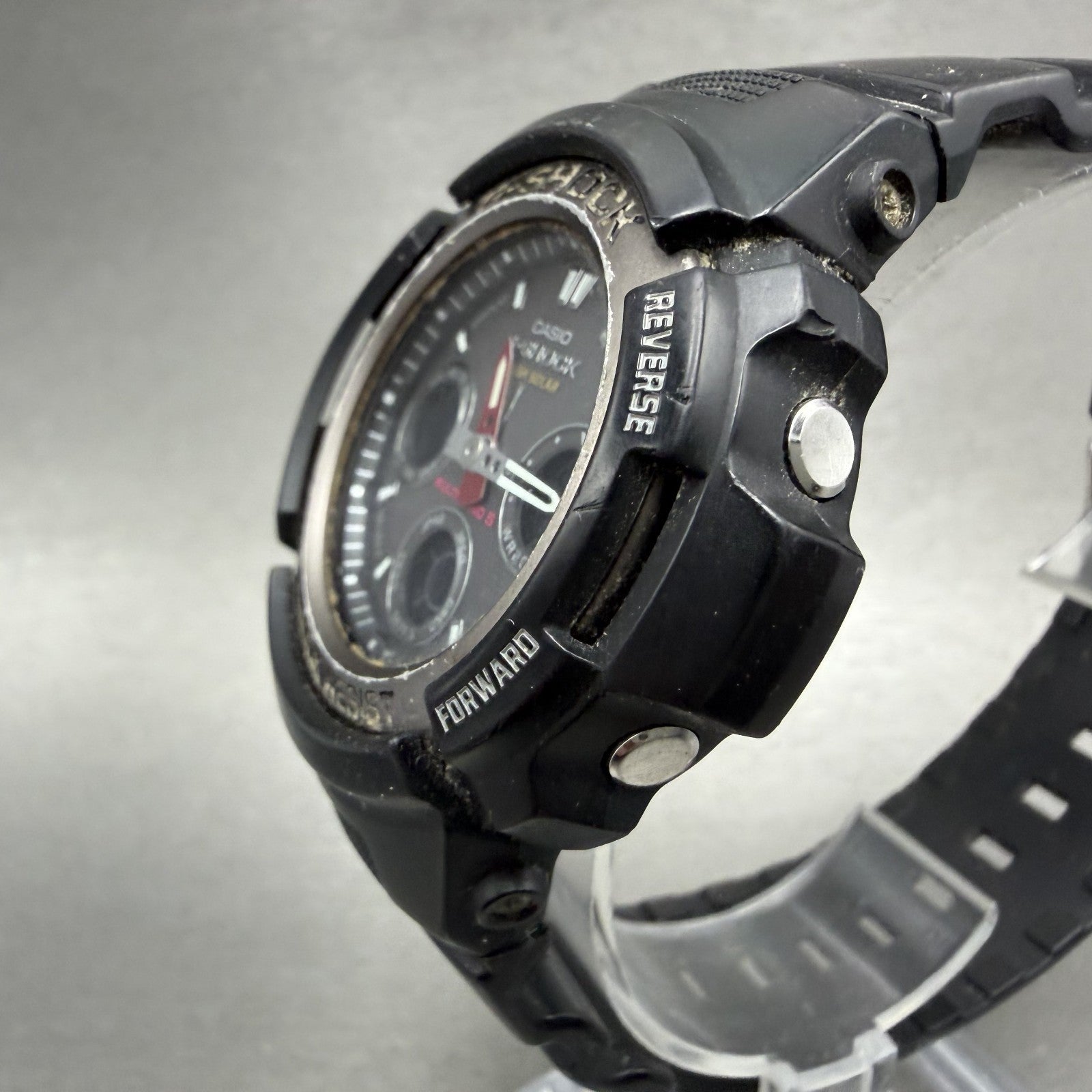 Casio GShock AWG101 Watch Men 48mm Gray Dial Black Alarm Chrono Solar Works2