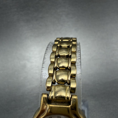 Seiko Watch Women 19mm White Dial Gold Tone Round V401-0289 New Battery OIHUGY4