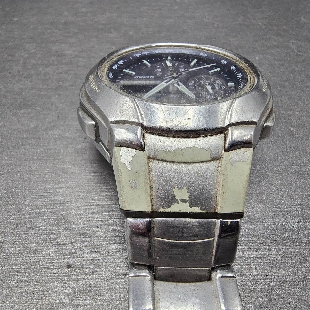 Casio Wave Ceptor Watch Men 43mm Blue Dial Analog Digital Steel WVA-500J READ!!!4