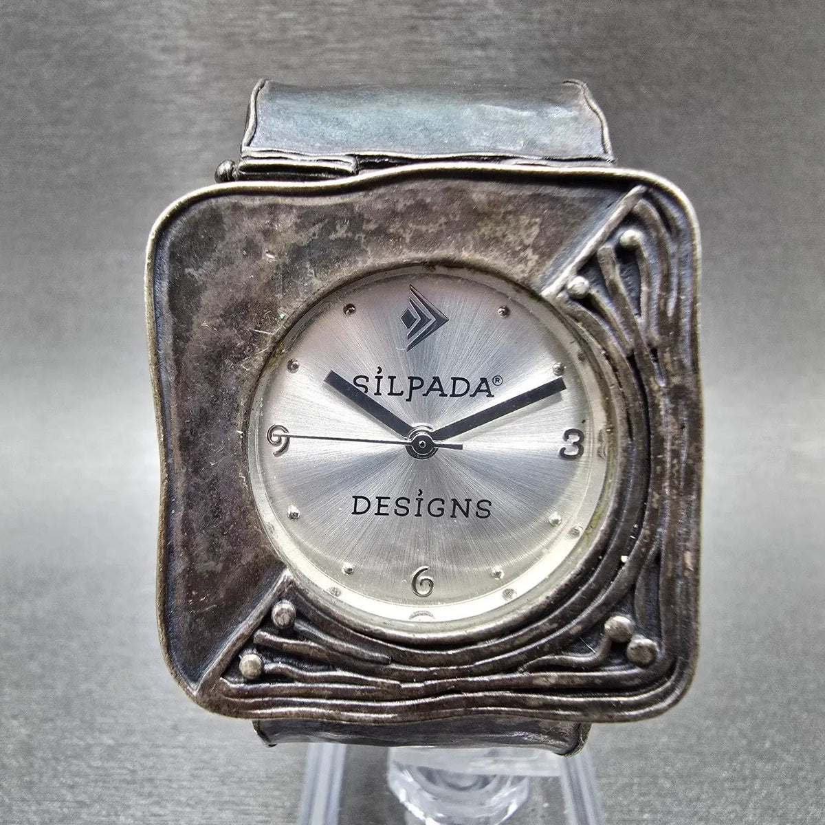 Silpada Sterling Silver Watch Women 33mm Silver Dial 925 Square New battery L0