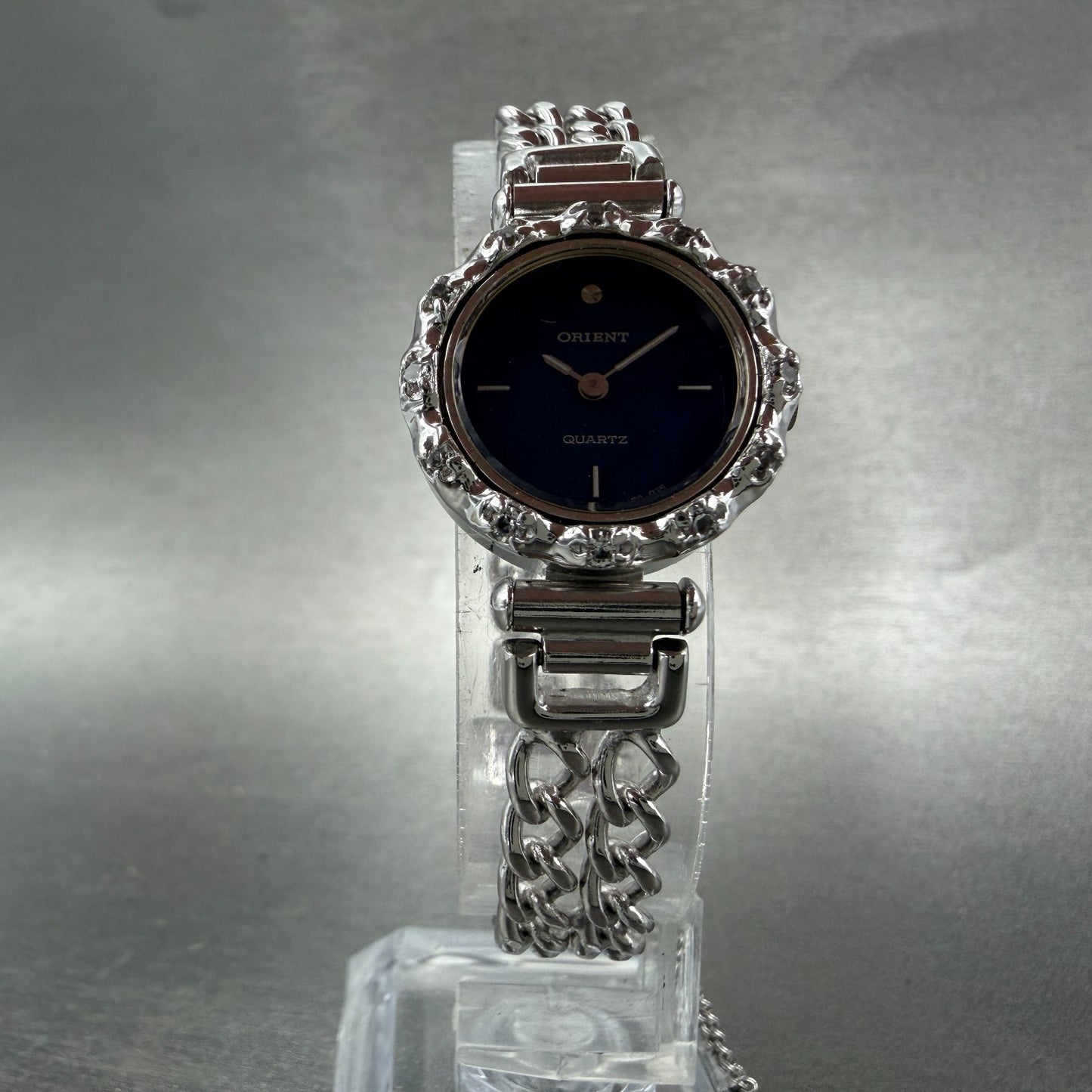 Orient Watch Women 21mm Blue Dial Silver Tone Round I110119-00 New Battery5