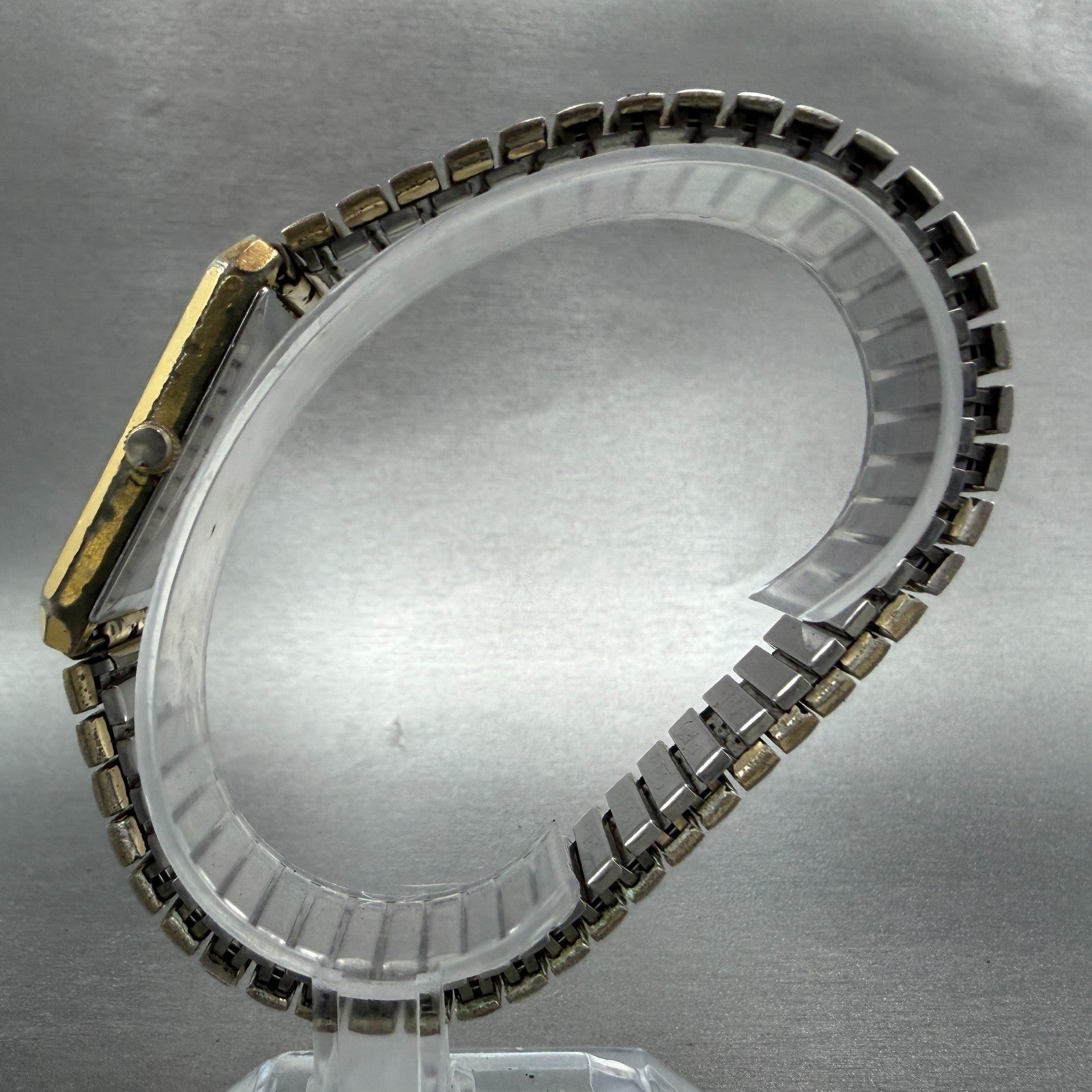 Seiko Tank Watch Men 28mm Champagne Dial Gold Tone Rectangle 7810-5029 PARTS7