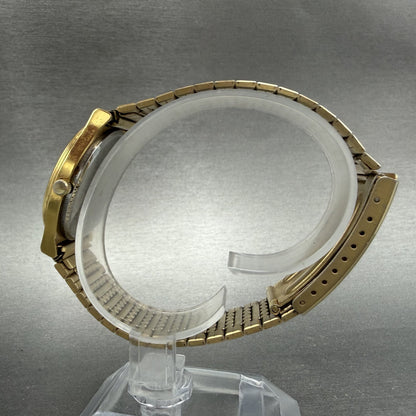 Lucien Piccard Watch Men 32mm Black Dial Gold Tone Round New Battery Vintage6