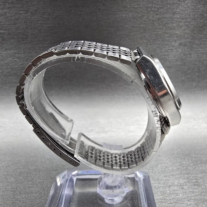 Seiko Watch Women 24mm Blue Dial Silver Tone Daydate Round 7903-0100 New Batt JP8