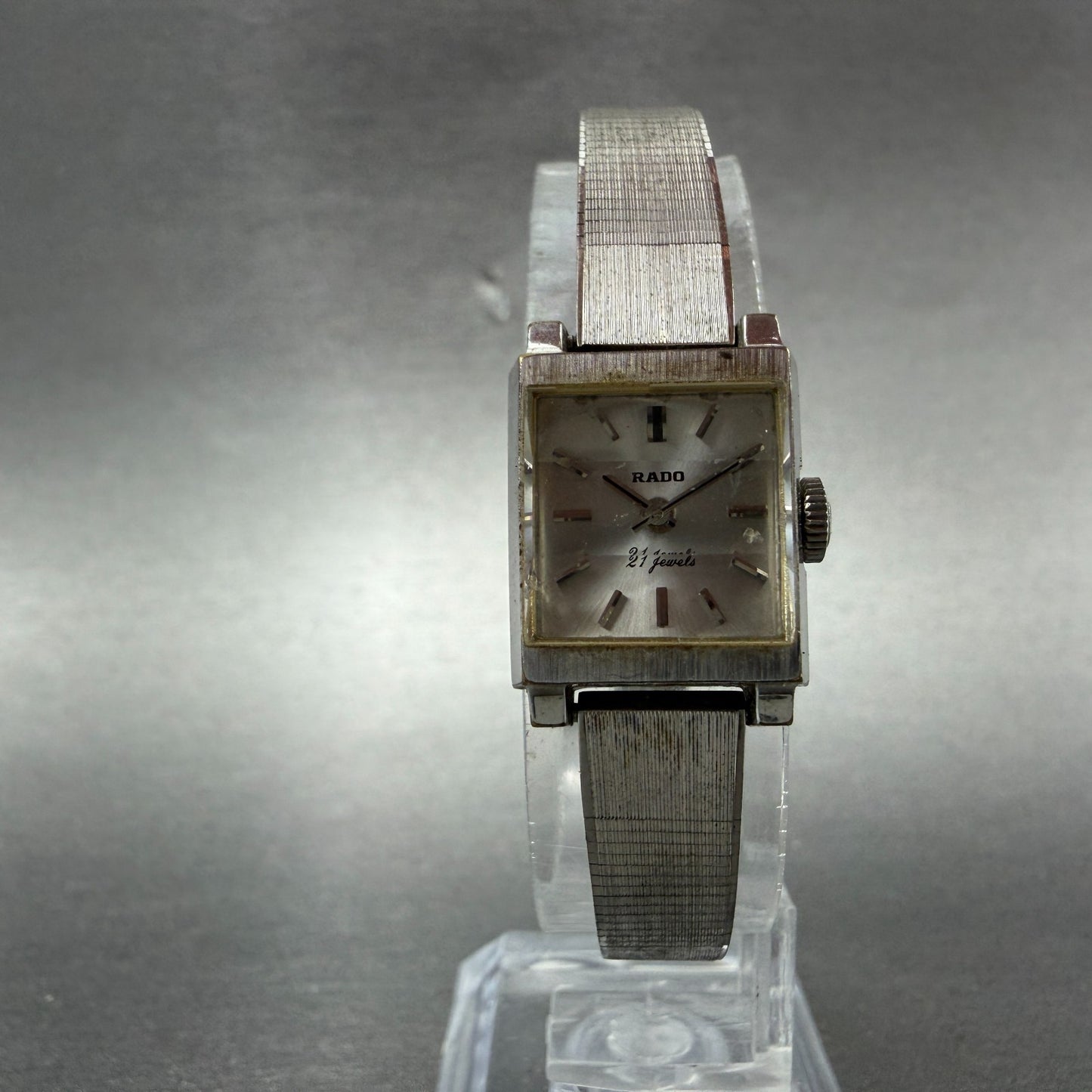 Rado Tank Watch Women 16mm Silver Dial Silver Tone Rectangle Manual Wind Runs5