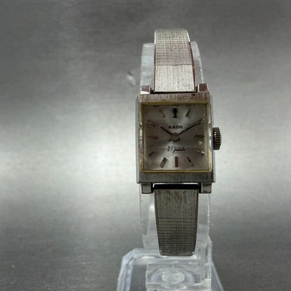 Rado Tank Watch Women 16mm Silver Dial Silver Tone Rectangle Manual Wind Runs5