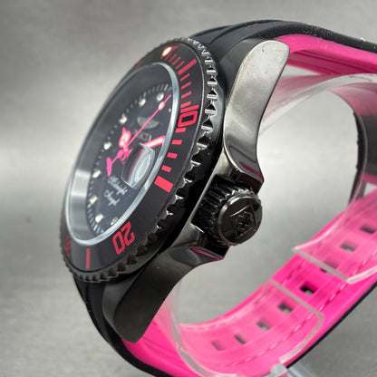 Invicta Midnight Angel Dive Watch Women 40mm MOP Dial Black Tone Date 23684 Runs2