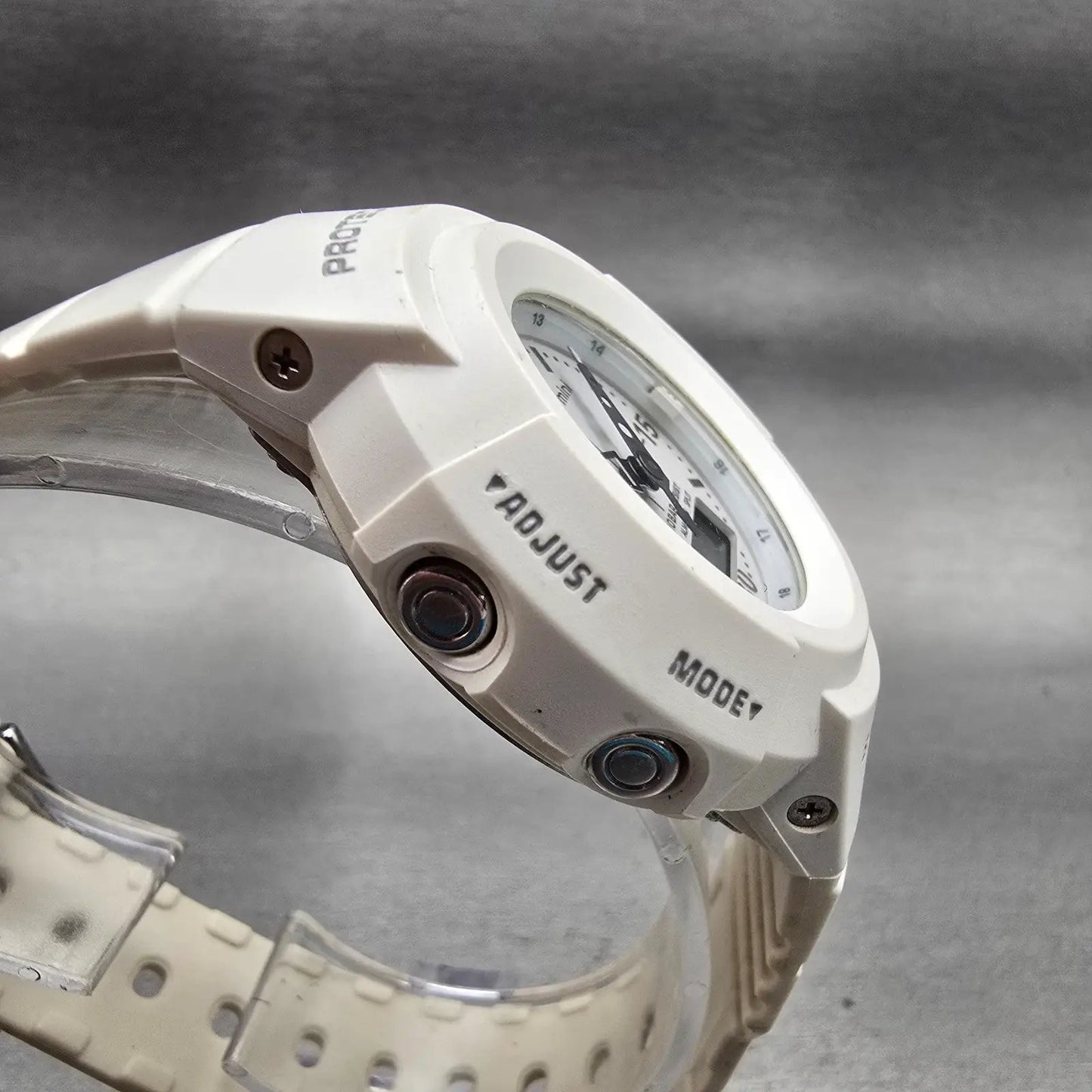 Casio G-Shock Mini GMN-50 Watch Women White White Chrono Alarm New Battery READ3