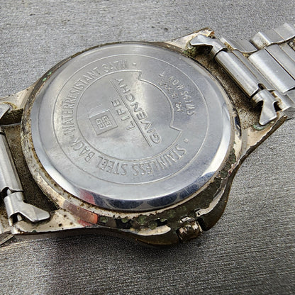 Givenchy Watch Men 35mm White Dial Silver Tone Round  Broken Bracelet PARTS11