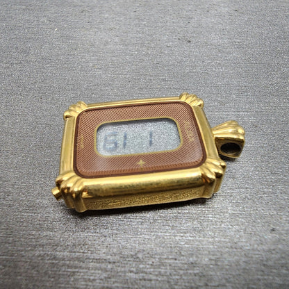 Seiko Alba Pendent Watch Women 20mm Digital Gold Tone Daydate Y4404030 New Batt4