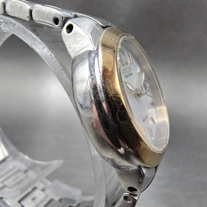 Citizen Eco-Drive Watch Women 26mm MOP Dial Two Tone Date E011-S070082 Works JRE3