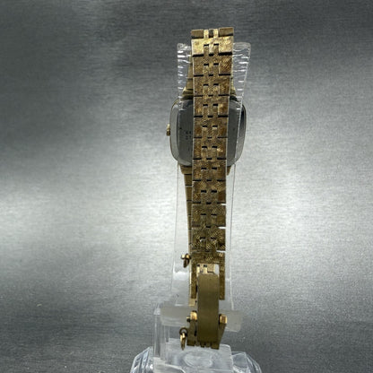 Seiko Watch Women 19mm Champagne Dial Gold Tone Rectangle 1400-6129 New Battery7