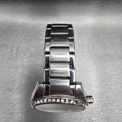 Fossil Watch Women 40mm Silver Dial Silver Tone Daydate Gemmed BQ1066 New Batt4