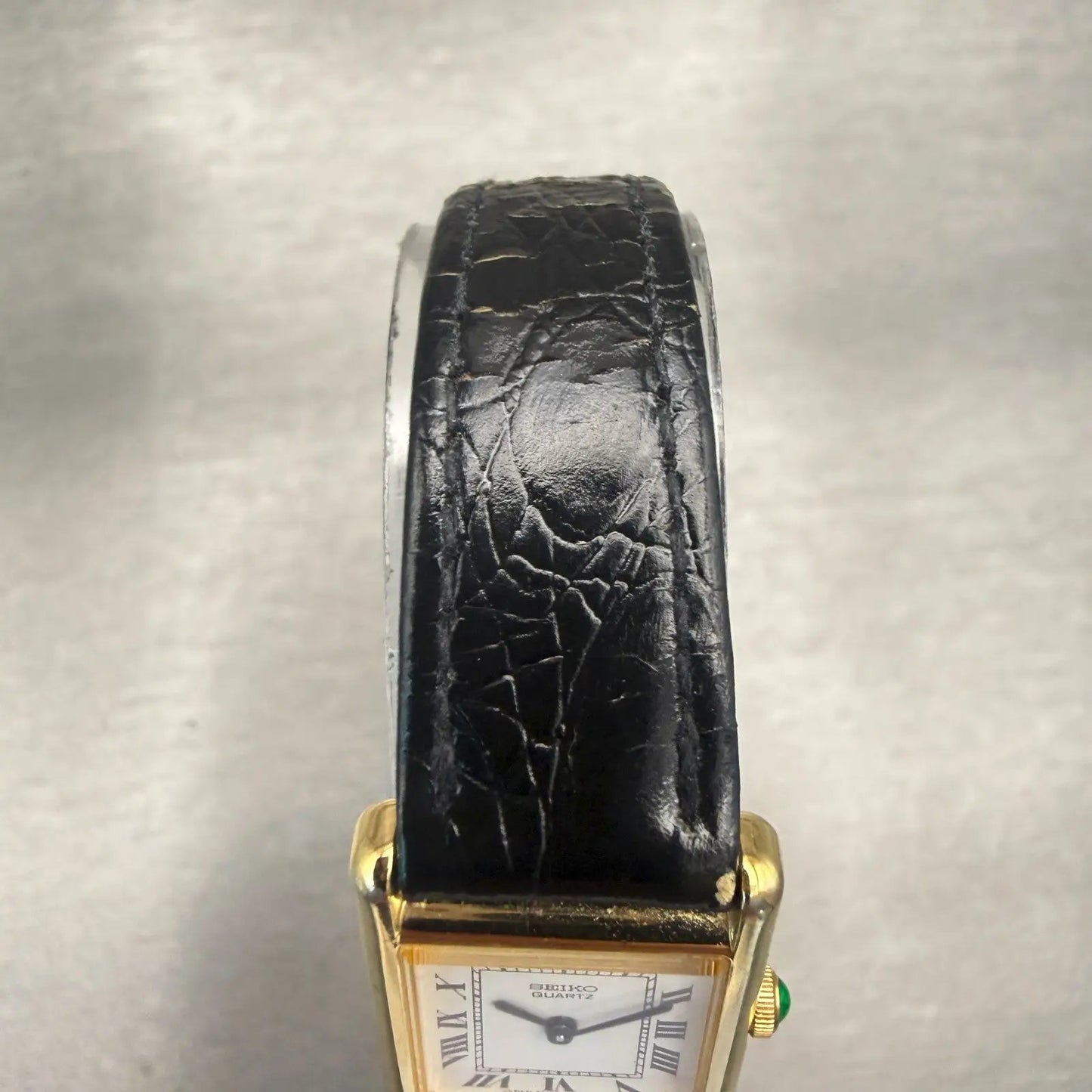 Seiko Tank Watch Women 18mm White Dial Gold Tone Rectangle 2Y00-5470 New Batt4