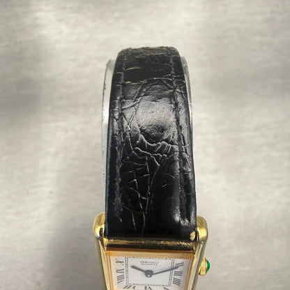 Seiko Tank Watch Women 18mm White Dial Gold Tone Rectangle 2Y00-5470 New Batt4