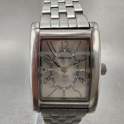 Tourneau Tank Watch Women 22mm Silver Dial Silver Tone Rectangle PARTS2
