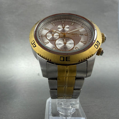 Invicta Specialty Chronograph Watch Men 46mm Silver Dial TwoTone Date 17441 Runs5