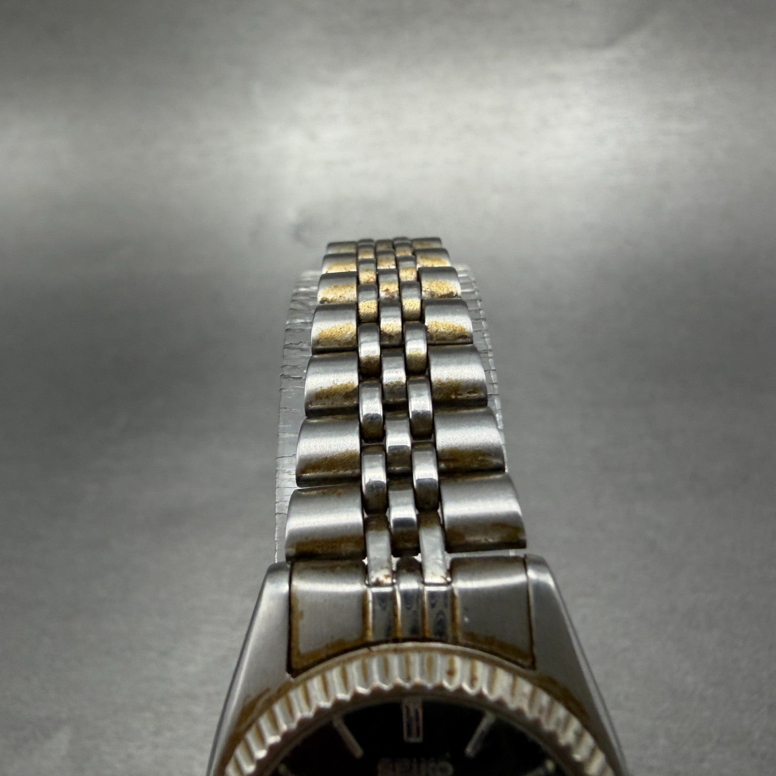 Seiko Watch Women 24mm Black Tone Silver Tone Daydate Round 7N83-0041 New Batter4
