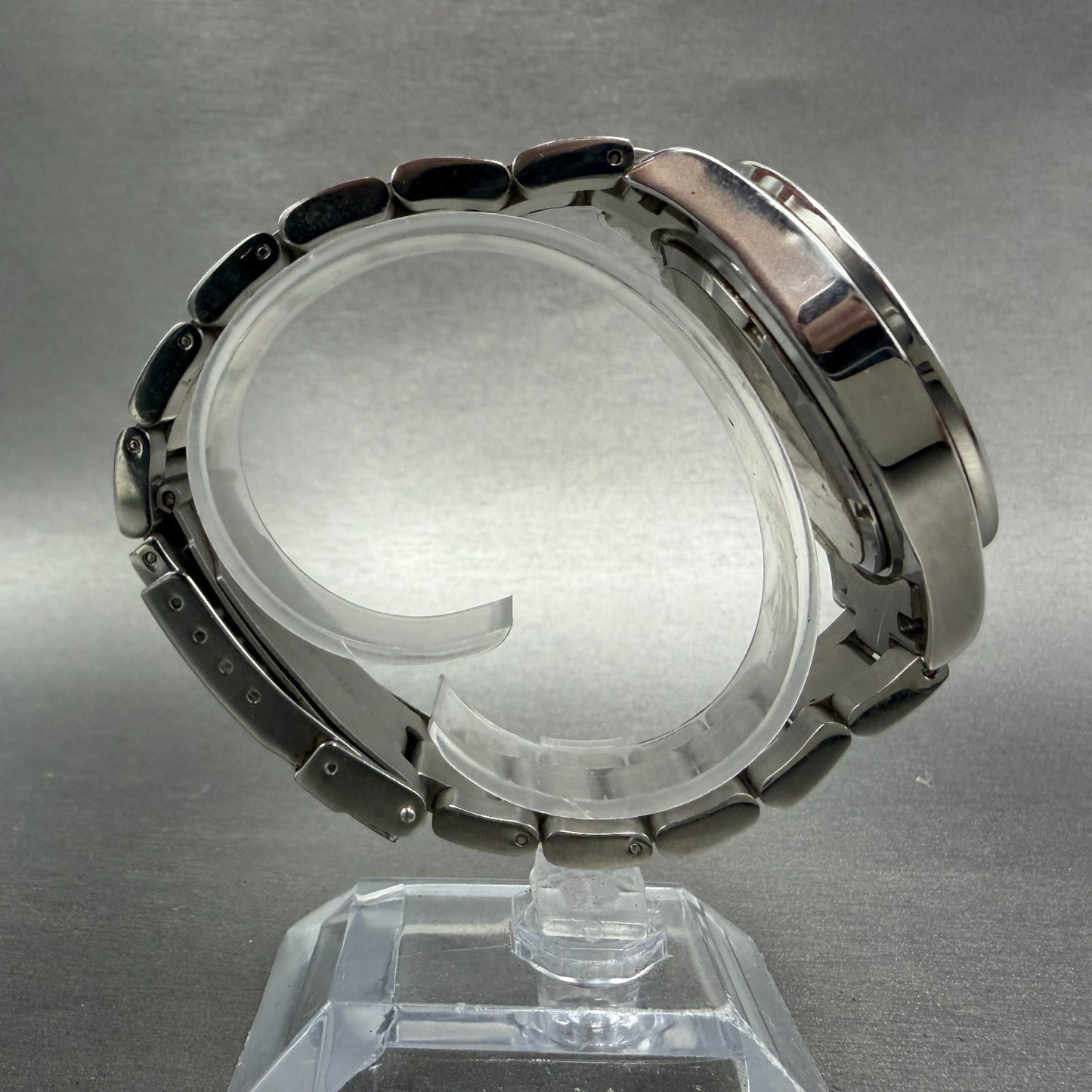 Technos Chronograph Watch Men 41mm White Dial Silver Tone Round TBKC847 New Batt8