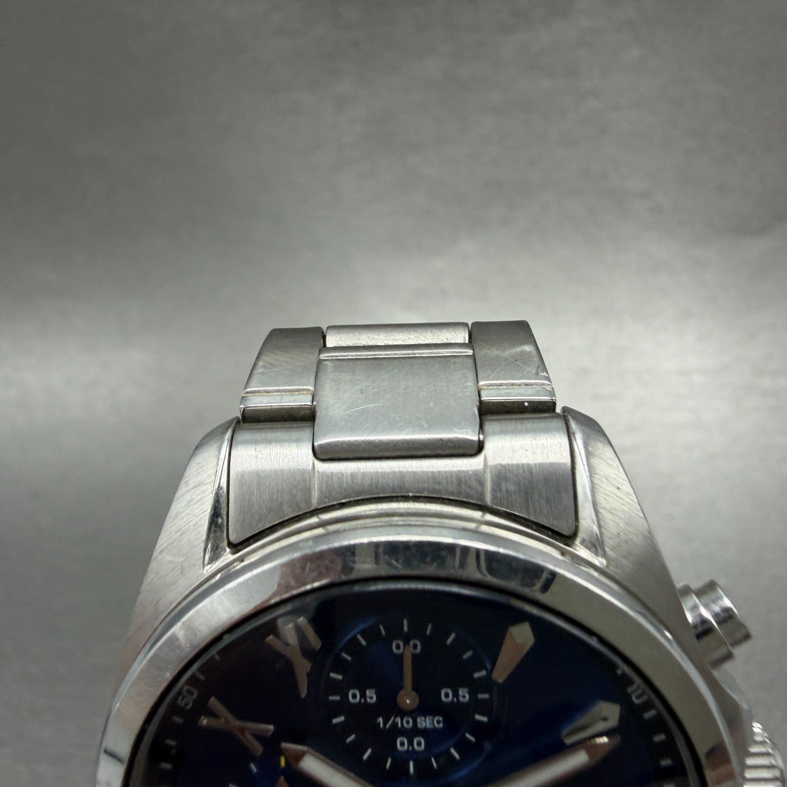 Seiko Wired Chronograph Watch Men 40mm Blue Dial Silver Tone Date New Battery4