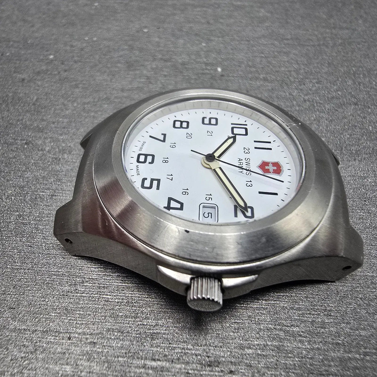 Swiss Army Excursion Watch Women 30mm White Dial Silver Date PARTS 245006