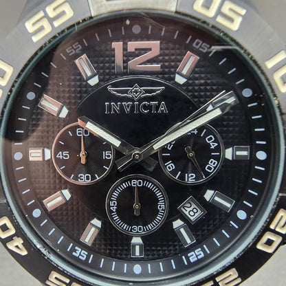 Invicta Specialty Chronograph Dive Watch Men 45mm Black Dial Black Tone New Batt1