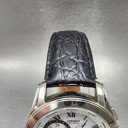 Citizen Eco-Drive Cal 8700 Watch Men 39mm White Dial Silver Perpetual Calendar