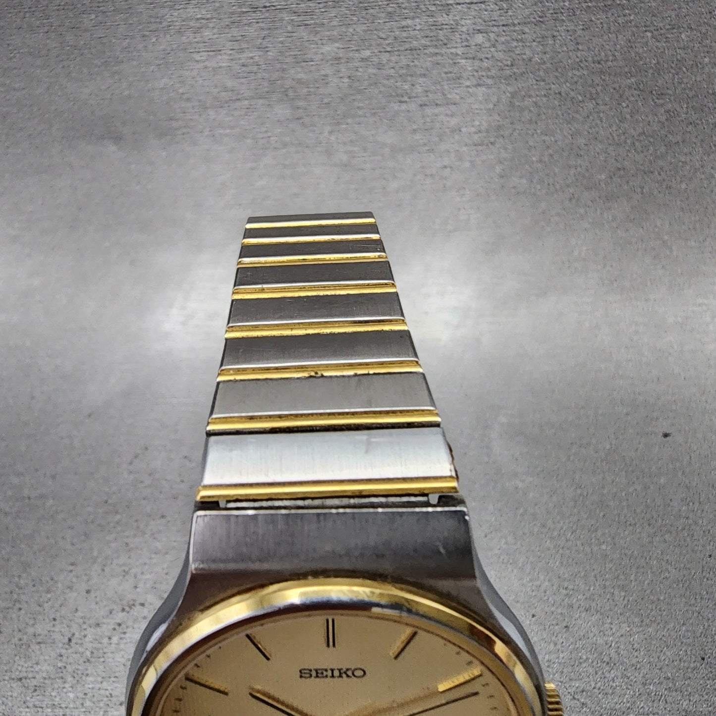 Seiko Spirit Watch Men 33mm Champagne Dial Two Tone Date 5p327a00 New Battery4