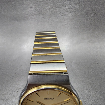 Seiko Spirit Watch Men 33mm Champagne Dial Two Tone Date 5p327a00 New Battery4