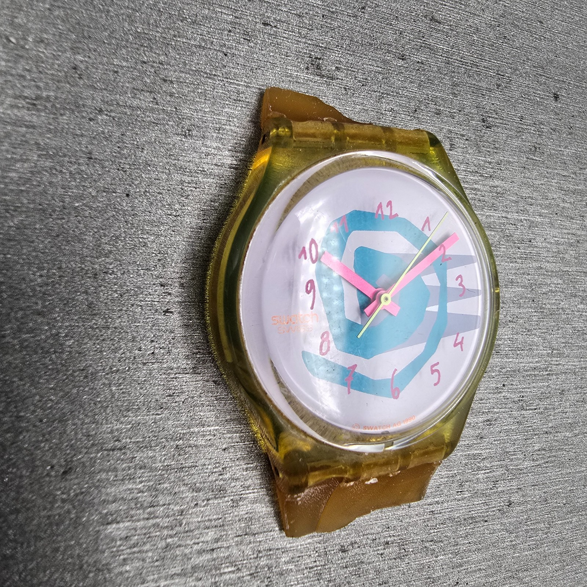 Swatch Bikini Watch Women 34mm White Dial Green Case Round GJ105 New Battery3